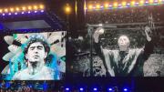 Furor: fotos y videos del homenaje de Oasis a Diego Maradona en pleno show