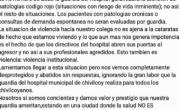 Chivilcoy: la guardia del Hospital acota la atención tras agresiones reiteradas