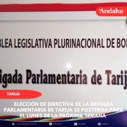 Elección de directiva de la Brigada Parlamentaria de Tarija se posterga para el lunes de la próxima semana
