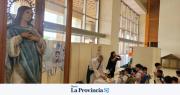 Con estampitas hechas por niños, el Centro Cívico recibió a la Inmaculada Concepción