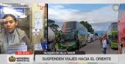 Tránsito suspende salidas de Cochabamba a Santa Cruz por bloqueo en Villa Tunari y mantiene restricciones hacia el occidente