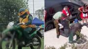 Carabineros disfrazados de Tortugas Ninja capturan a delincuente en San Ramón