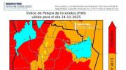 El riesgo de incendio es extremo en toda la provincia
