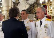 Acto protocolar: Milei se mostró con el nuevo ministro Presti