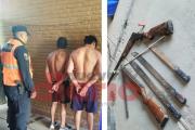 En allanamiento, apresan a dos delincuentes y les secuestran armas
