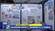 Punto fijo de vacunación contra el sarampión en la Terminal de Buses