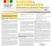 El TSE publica la convocatoria y el calendario electoral para las Elecciones Subnacionales 2026