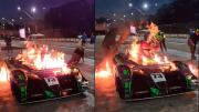 Estremecedor accidente en Brasil: un piloto sufrió quemaduras tras incendiarse su auto en boxes