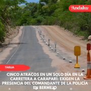 Cinco atracos en un solo día en la carretera a Caraparí: Exigen la presencia del comandante de la Policía en Bermejo