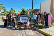 Kilómetros solidarios está en marcha: Mauricio une las rutas de Valle Medio en su handbike