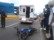 Herido motorizado en La Lucha