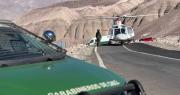 Helicóptero de Carabineros rescata a niña descompensada en ruta a Las Peñas