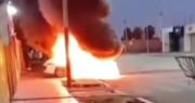 Terror en Chimbas por un auto que se prendió fuego
