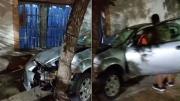 Una mujer perdió el control de su auto, chocó contra un árbol y resultó herida