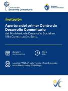 Con la presencia de Gonzalo Civila /Inauguración del Primer Centro de Desarrollo Comunitario en Villa Constitución