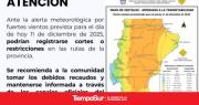 Recomiendan precaución ante fuertes vientos y tramos comprometidos