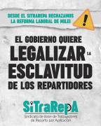 El gobierno quiere legalizar la esclavitud de los repartidores
