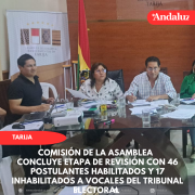 Concluye etapa de revisión con 46 postulantes habilitados y 17 inhabilitados a vocales del Tribunal Electoral