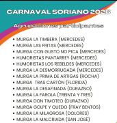 Doce murgas y dos humoristas confirmados para el Concurso de Agrupaciones del Carnaval de Soriano