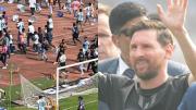 La visita de Lionel Messi a un estadio de India termina con disturbios; en el lugar también estaba Luis Suárez