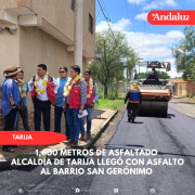 Alcaldía de Tarija llegó con asfalto al barrio San Gerónimo