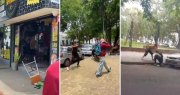 Video: alumnos del Normal 1 de La Plata protagonizaron una feroz pelea con sillazos en un local de comidas