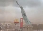 Una Estatua de la Libertad derribada por el viento sacudió al sur de Brasil