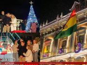 “No son tiempos fáciles, pero nace la esperanza”: Paz encendió el árbol de Navidad en La Paz y llamó a la unidad