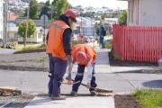 Obras de nuevas veredas en el sector sur de Punta Arenas alcanzan un 95% de avance