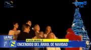 Rodrigo Paz comparte con su familia el encendido del árbol de Navidad en La Paz
