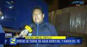 Cisterneros incrementan precio del turril de agua por alza del combustible en Cochabamba