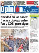 Portadas de los periódicos de Bolivia del miércoles 24 de diciembre del 2025