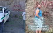 Graffiti en área protegida: iniciaron acciones legales contra el hombre que escribió sobre una piedra en la Ruta 237