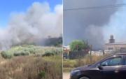 VIDEO.- Otro barrio de La Plata en alerta por un nuevo incendio en una cantera