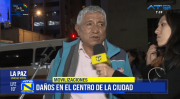 Alcalde de La Paz denuncia daños en la ciudad tras enfrentamientos entre COB y Policía