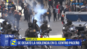 Dinamitas, petardos y gases lacrimógenos marcan enfrentamientos en el centro paceño
