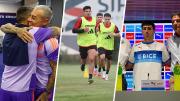 Hubo un especial saludo entre Vargas y Aránguiz: Revisa las imágenes del inicio de la pretemporada de la U, Colo Colo y la UC