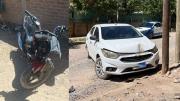 Motociclista chocó a un auto e intentó huir: no tenía licencia ni seguro