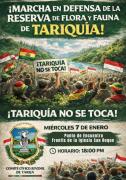 Tarija hoy marcha por Tariquía: llaman a la población a sumarse