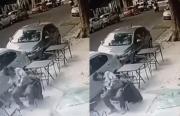 Video: una ventana cayó desde un cuarto piso y golpeó a un hombre que desayunaba en Palermo