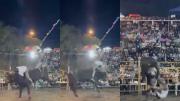 Rodeo en México: así embistió y pisoteó a un jinete un toro fuera de control