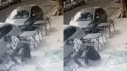 Impresionante: estaba en una cafetería y le cayó el vidrio de un balcón en la cabeza