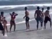 Susto en Punta del Este: Martín Demichelis y sus hijos fueron rescatados cuando el mar los arrastraba