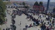 Retoman los bloqueos en el peaje de la autopista La PazEl Alto; paralizan el tránsito vehicular