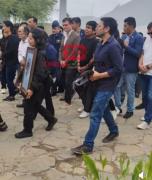 Paz llegó para la misa y entierro de Mauricio Aramayo, quien fuera su mano derecha