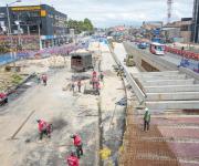 El paso deprimido de TransMilenio en la Avenida 68 alcanza un avance de 79%