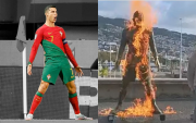 Incendian estatua de Cristiano Ronaldo en Portugal: Mira el VIDEO