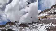 En un operativo histórico en el Aconcagua un piloto y un rescatista le salvaron la vida a un andinista