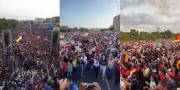 (VIDEO) Multitudes alzaron su voz en Anzoátegui para exigir liberación inmediata de presidente Nicolas Maduro y Cilia Flores