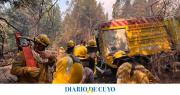 Bomberos sanjuaninos combaten el fuego en Chubut: los detalles de la primera jornada de trabajo, con el peligro inminente
